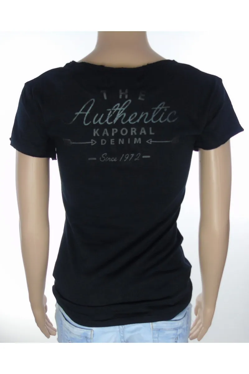 T shirt Kaporal femme manches courtes NUCK noir