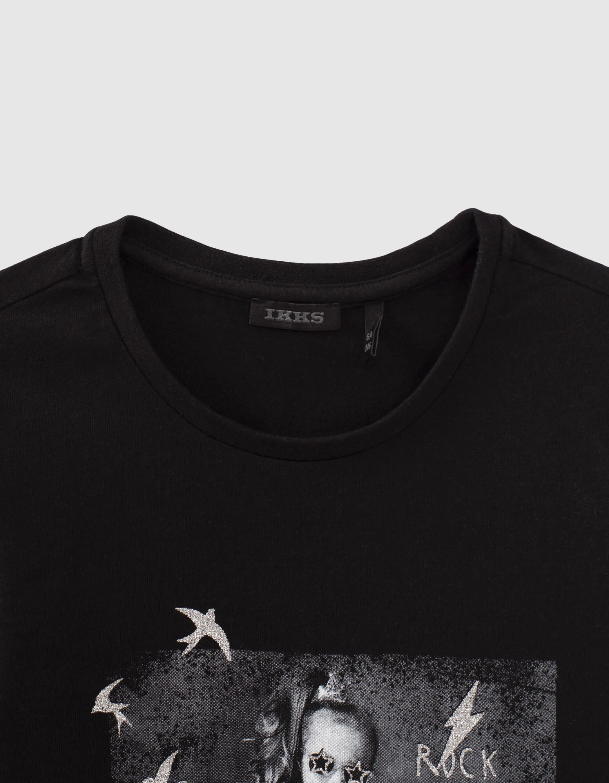 T-shirt noir visuel mini-rockeuse fille