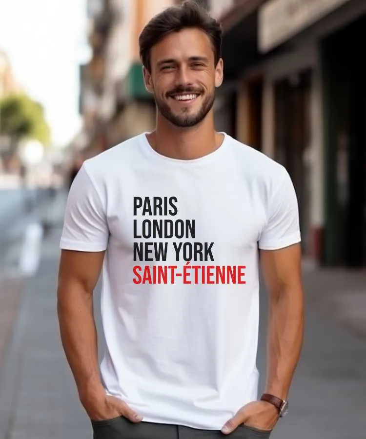 T-Shirt Paris London New York Saint-Étienne