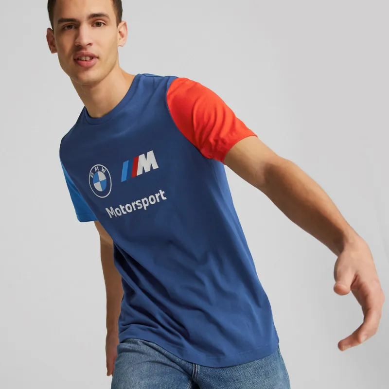 T-SHIRT PUMA BMW MMS ESS LOGO BLEU