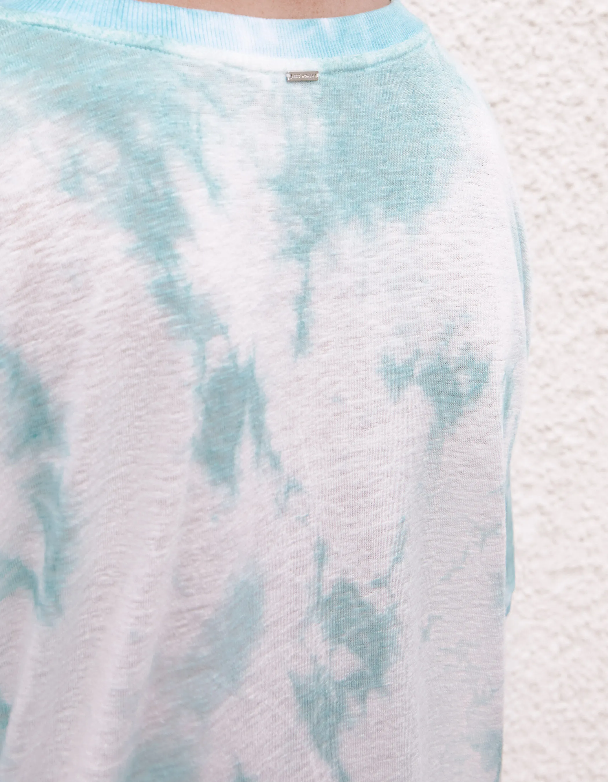 Tee-shirt tie & dye vert visuel message femme