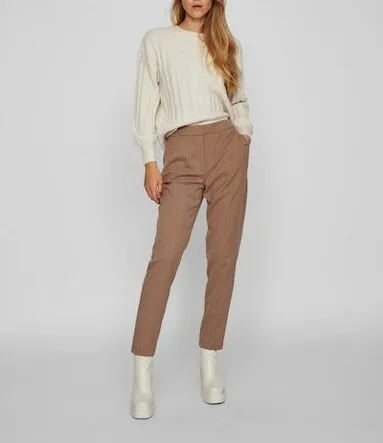 VILA VISTRIKER Pantalon Brown Lentil